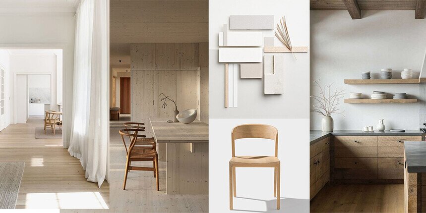 arredi in legno chiaro