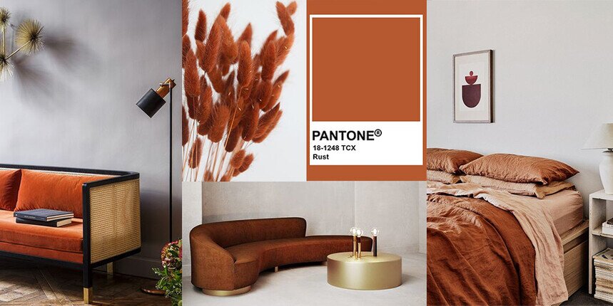 color ruggine negli interni pantone rust