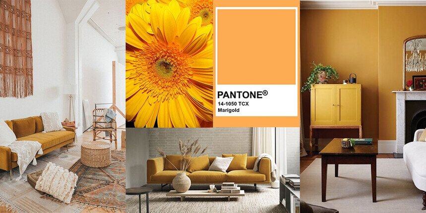 pantone marygold interni giallo oro