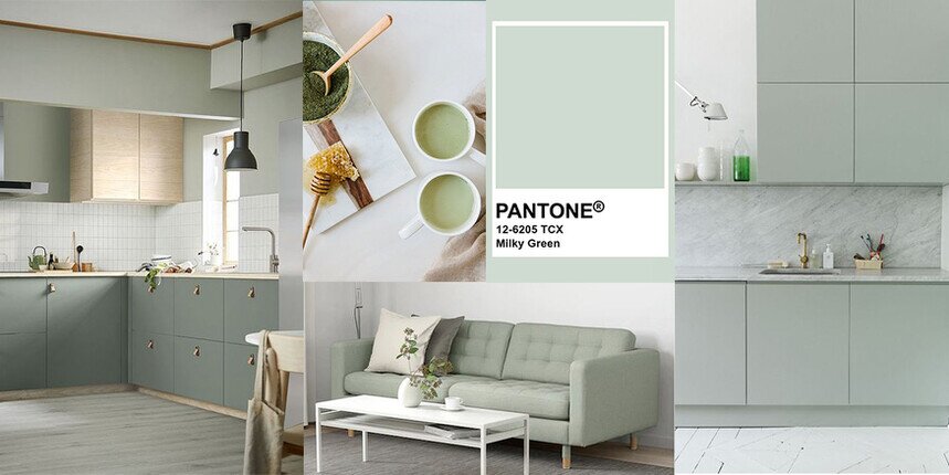 pantone green milk verde negli interni